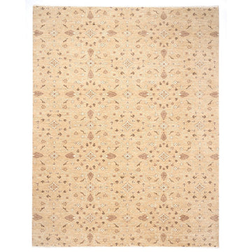 Luxury Hand Knotted Wool Rug – Soft Beige Traditional Carpet