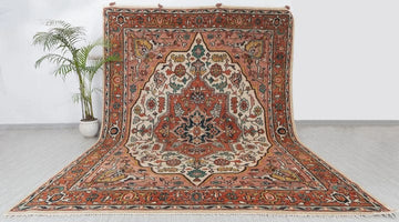Luxury Hand Knotted Wool Rug – Antique Heriz Medallion Design