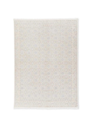 Tybee Hand Knotted Oushak Wool Rug – Luxury Soft Ivory Vintage Area Rug