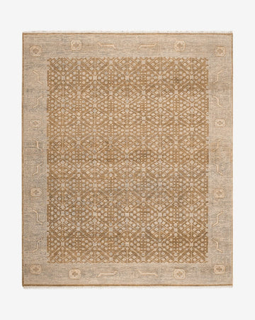 Windsor Artisan Hand Knotted Wool Rug – Elegant Beige Patterned Rug