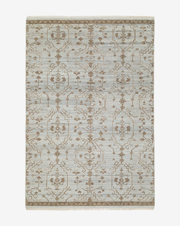 Lexington Artisan Hand Knotted Wool Rug – Vintage Ivory Living Room Carpet