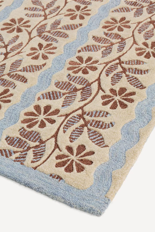 Austin Floral Hand Tufted Wool Rug Premium Handmade Custom Carpet