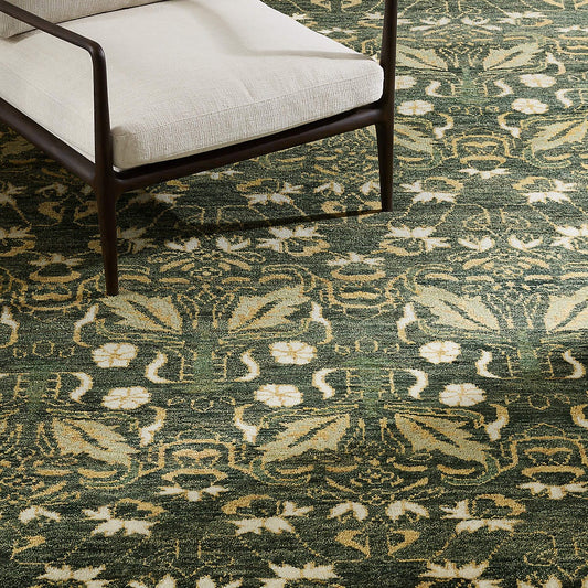 Alvina Handmade Wool Rug – Vintage Botanical Area Carpet