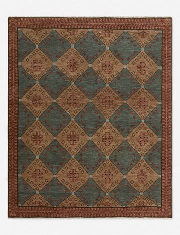 Luxury Arata Hand Knotted Rug – Vintage Tribal Pattern Wool Rug