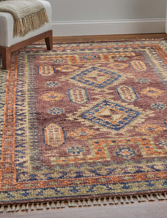 Cornado Hand Knotted Wool Rug – Artisan Geometric Area Carpet