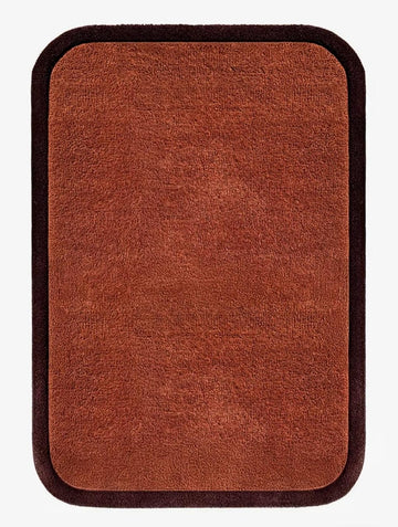 Modern Framed Hand-Tufted Wool Area Rug with Rounded Corners