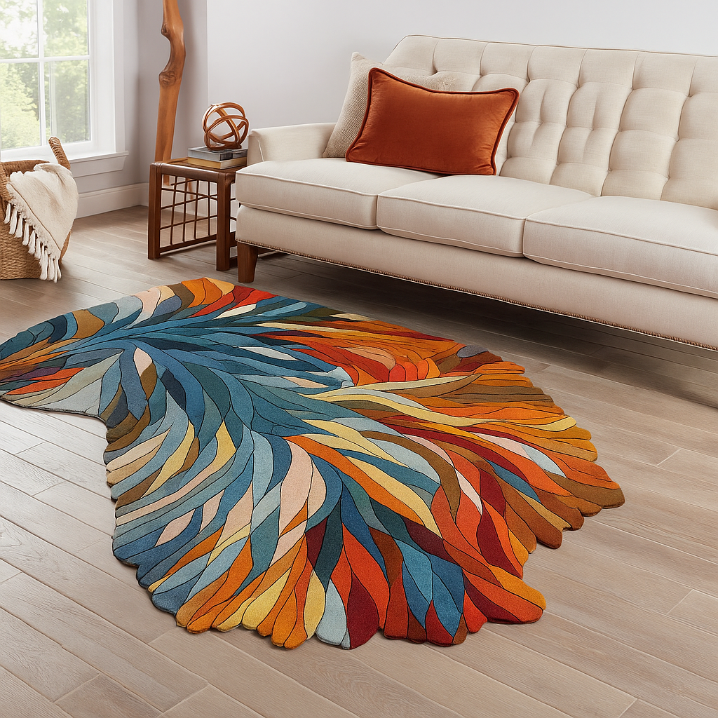 Handmade Irregular Shape Hand-Tufted Area Rug Custom for Living Room, Bedroom Contemporary Rug Gift for home