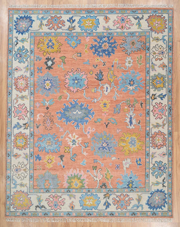 Rainbow Bloom | Handwoven Wool Rug with Playful Colors | Oushak Carpets