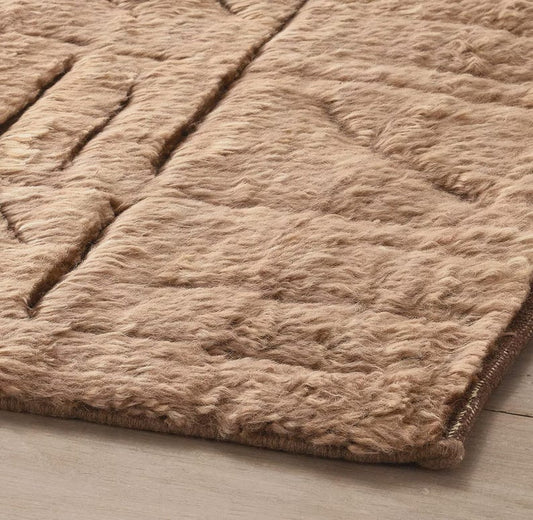 Hand-Knotted  Hadya Burnt Rug – Elegant Traditional Handmade Wool Area Rug for Bedrooms, Living Rooms