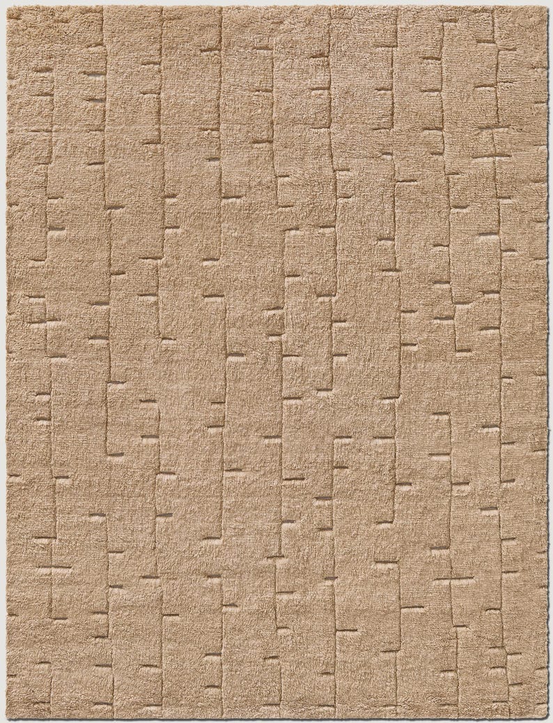 Hand-Knotted  Hadya Burnt Rug – Elegant Traditional Handmade Wool Area Rug for Bedrooms, Living Rooms