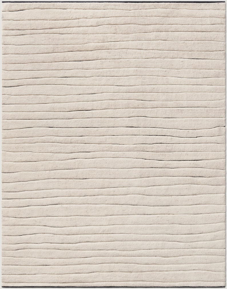 Hand-Knotted Vesa Cream Rug – Traditional Vintage-Inspired Handmade Wool Carpet